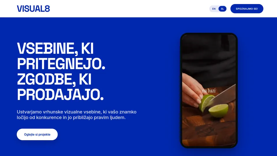 visual8.eu, domača stran studia za vizualne vsebine